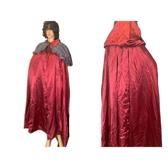 Renaissance fair red satin cape - Picture 7 of 10